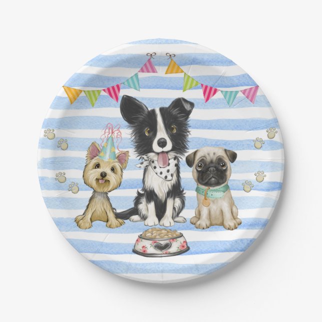 Plato De Papel Perro de cachorro (Anverso)