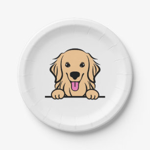 Plato De Papel Perro de Golden Retriever