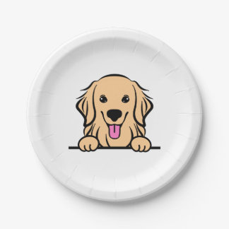 Plato De Papel Perro de Golden Retriever