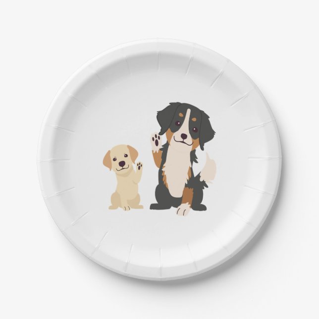 Plato De Papel perro de montaña bernés (Anverso)