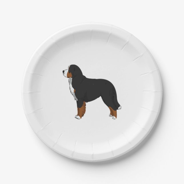 Plato De Papel Perro de montaña de Bernese (Anverso)