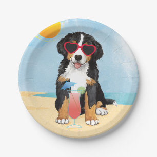 Plato De Papel Perro de montaña de Bernese del verano