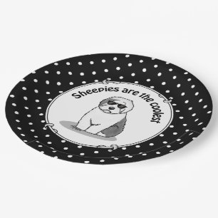 Plato De Papel Perro de oveja inglés antiguo de Guay (gris 1) gra