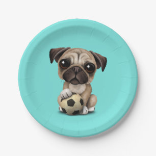 Plato De Papel Perro de perrito lindo del barro amasado con el