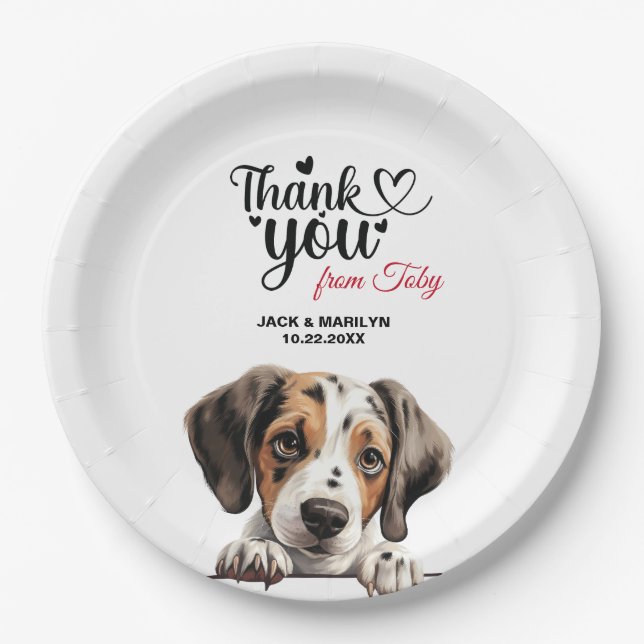 Plato De Papel Perro de puntero (Anverso)