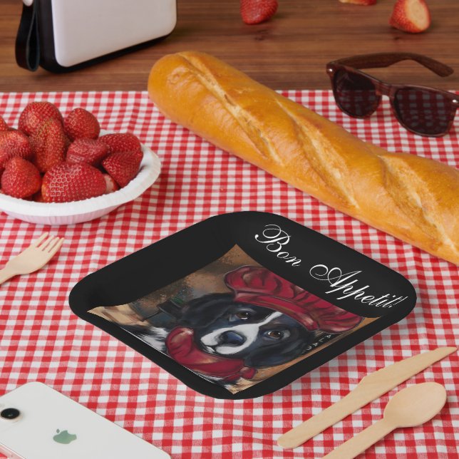 Plato De Papel Perro de Terranova (Picnic)