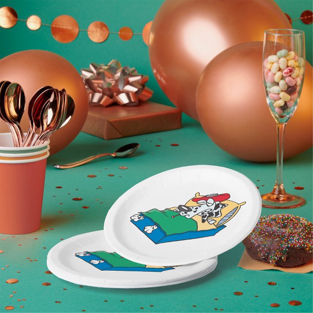 Plato De Papel Perro Enfermo En La Cama (Subido por el creador)