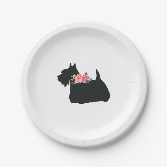 Plato De Papel Perro escocés de Terrier (Anverso)