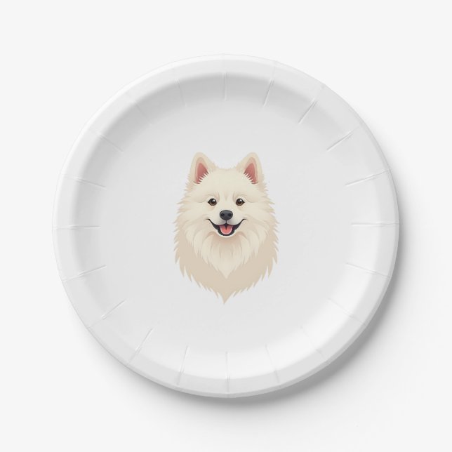 Plato De Papel Perro esquimal americano (Anverso)