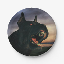 Plato De Papel Perro grande y negro