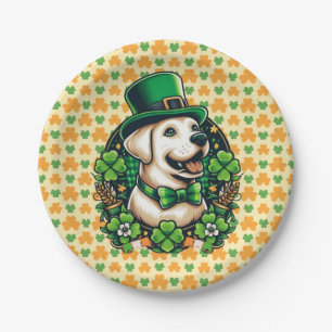 Plato De Papel Perro lindo del Día de San Patricio