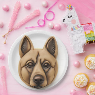 Plato De Papel Perro Malinoi Belga Inspirado en 3D