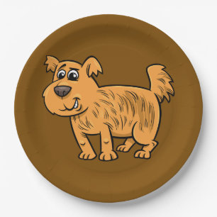 Plato De Papel Perro naranja desaliñado