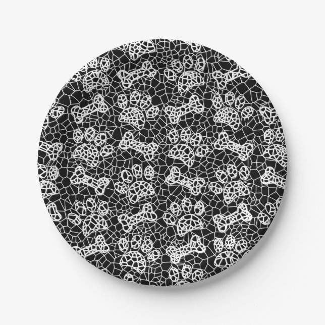Plato De Papel Perro Paws and Bones Faux Lace Art Print (Anverso)