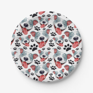 Plato De Papel Perro pimienta Mascota norteamericano Pitbull
