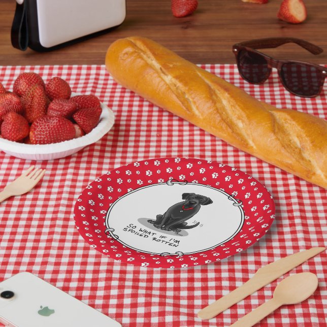 Plato De Papel Perro recuperador de labrador negro podrido podrid (Picnic)