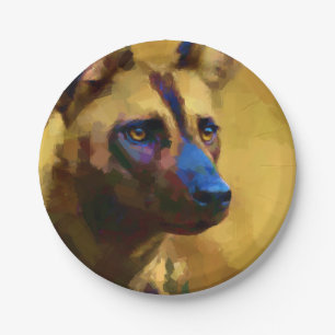 Plato De Papel Perro salvaje africano
