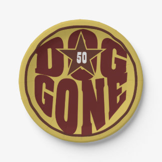 Plato De Papel Perro se fue de las placas antiguas