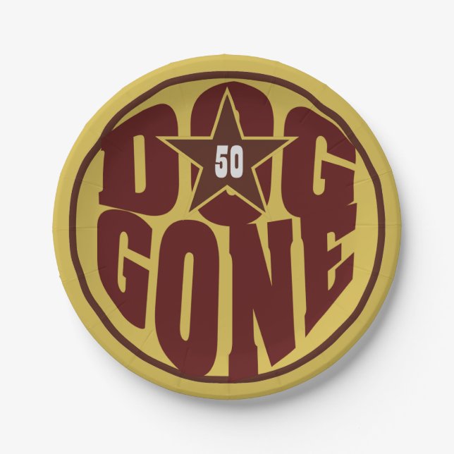 Plato De Papel Perro se fue de las placas antiguas (Anverso)