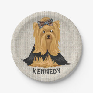 Plato De Papel Perro Yorkshire Terrier del perrito el de Yorkie
