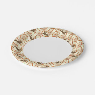 Plato De Papel perros afortunados con fondo de salchichas