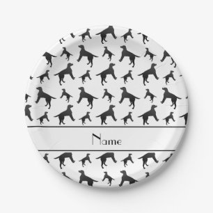 Plato De Papel Perros blancos conocidos personalizados del