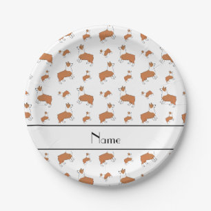 Plato De Papel Perros blancos conocidos personalizados del
