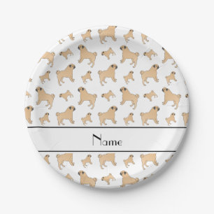 Plato De Papel Perros blancos conocidos personalizados del barro