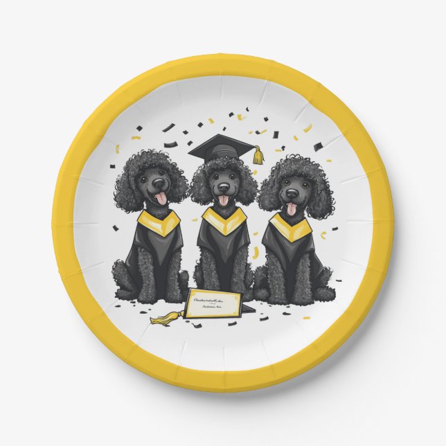 Plato De Papel Perros de canapé estándar de graduación (Anverso)