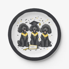 Plato De Papel Perros de canapé estándar de graduación