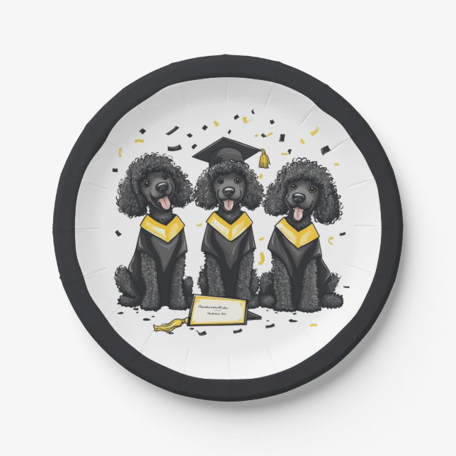 Plato De Papel Perros de canapé estándar de graduación (Anverso)