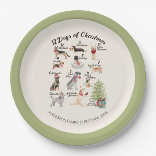 Plato De Papel Perros de la celebración 12 del día de fiesta de