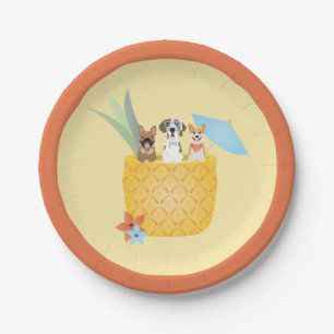 Plato De Papel Perros de piña colada