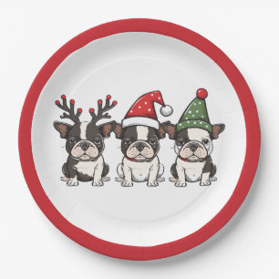 Plato De Papel Perros del Boston Terrier