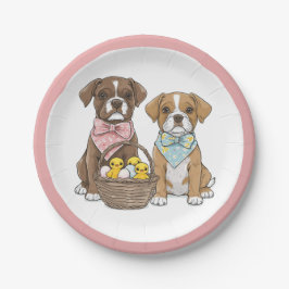 Plato De Papel Perros del Boxer de Pascua