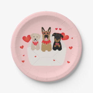 Plato De Papel Perros En Envelope Amor