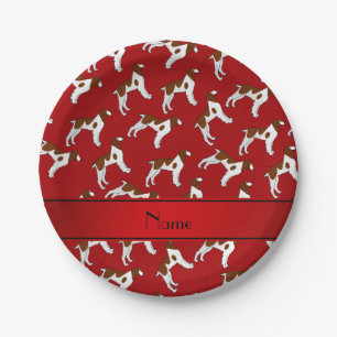 Plato De Papel Perros rojos conocidos personalizados del perro de