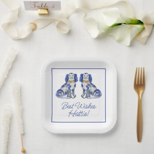 Plato De Papel Perros Staffordshire al acuarela