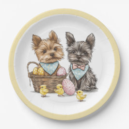 Plato De Papel Perros Terrier de Easter Yorkshire