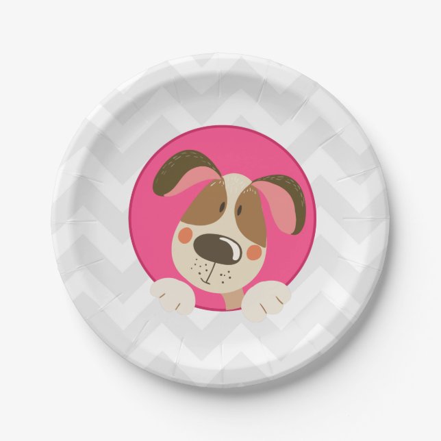 Plato De Papel Persiga al chica del rosa de la Pata-ty de las (Anverso)