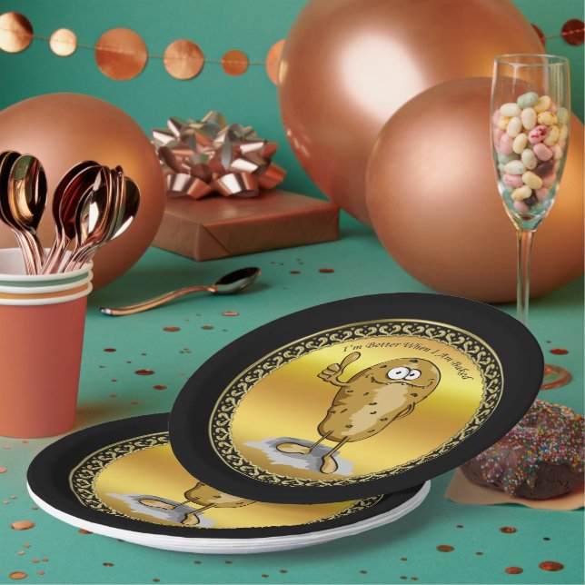 Plato De Papel personaje de dibujos animados potato con ojos gran (Multi)