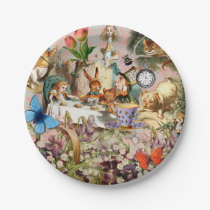 Plato De Papel Personajes de Alice in Wonderland tea fiesta