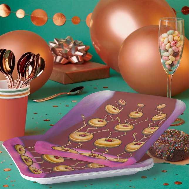 Plato De Papel Personajes De Aroma De Danza De Donuts (Subido por el creador)