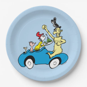 Plato De Papel Personajes de Huevos Verdes con Jamón de Dr. Seuss