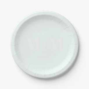 Plato De Papel Personaliza con letra blanca inicial Número verde 