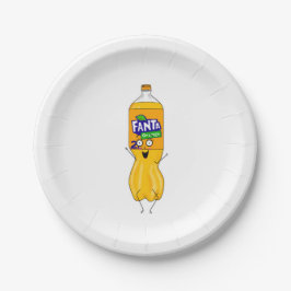 Plato De Papel Personaliza fantástica, soda naranja