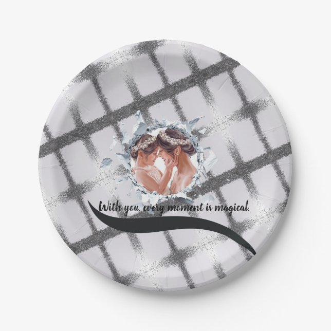 PLATO DE PAPEL PERSONALIZA TEXTO E IMAGEN  (Anverso)