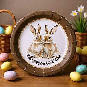 Plato De Papel Personalizable 🐰 acuarela Bunny