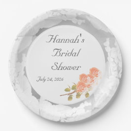 Plato De Papel Personalizable Bridal Shower