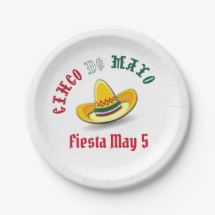 Plato De Papel Personalizable Cinco de Mayo 5 Fiesta
